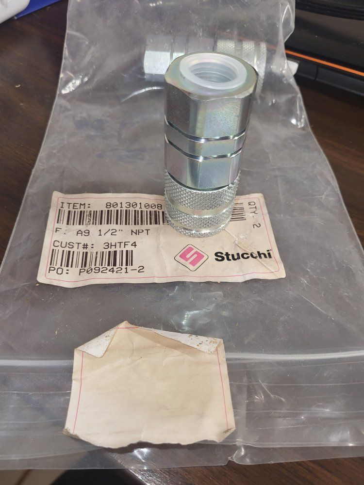 Stucchi 801301008 A9 1/2" NPT Quick Connect Coupler/Fittings (Quantity 2)