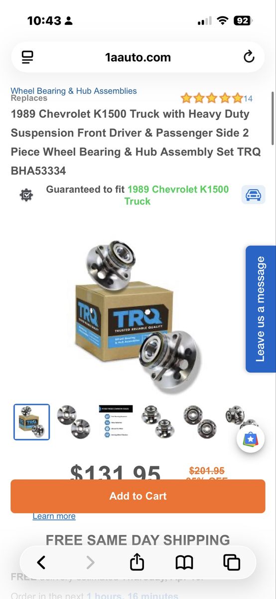Front Hub Assembly For Chevyk1500