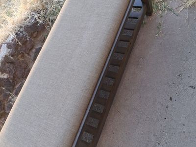 wood bench with cushion