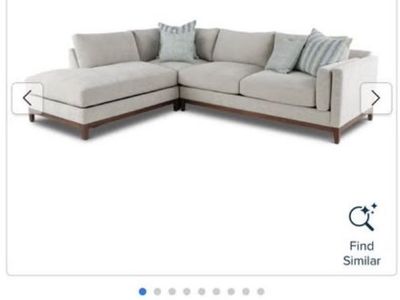Modern Sectional Sofa with Chaise - Beige Fabric Upholstery