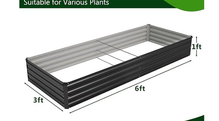 6'x3'x1' galvanized steel garden bed / planter box