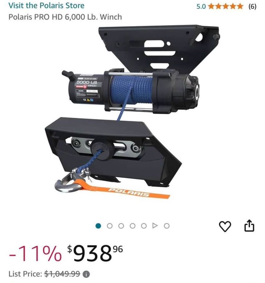 Polaris Pro HD 6,000 LB Winch With Synthetic Rope