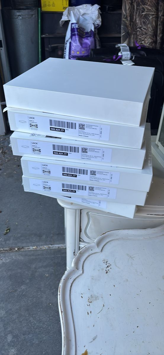 IKEA LACK White Floating Wall Shelves - Set of 5, New in box