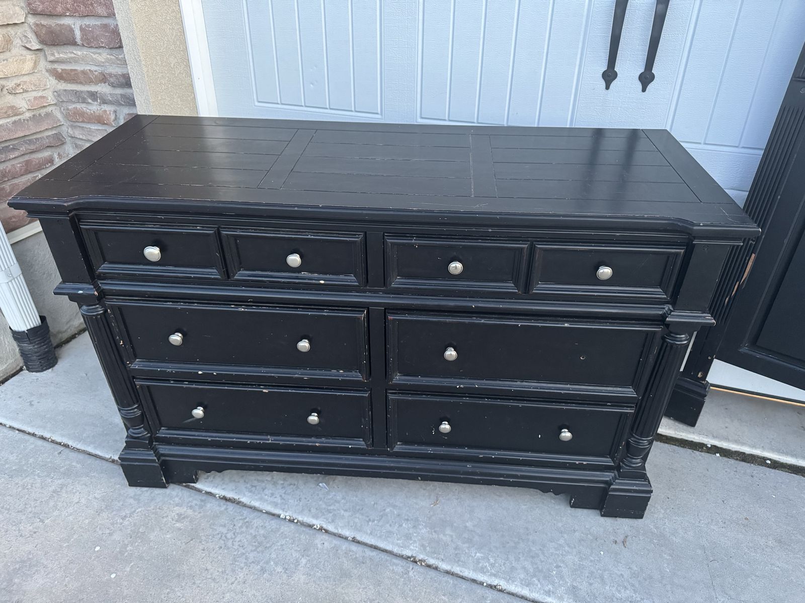 Black Dresser and Headboard