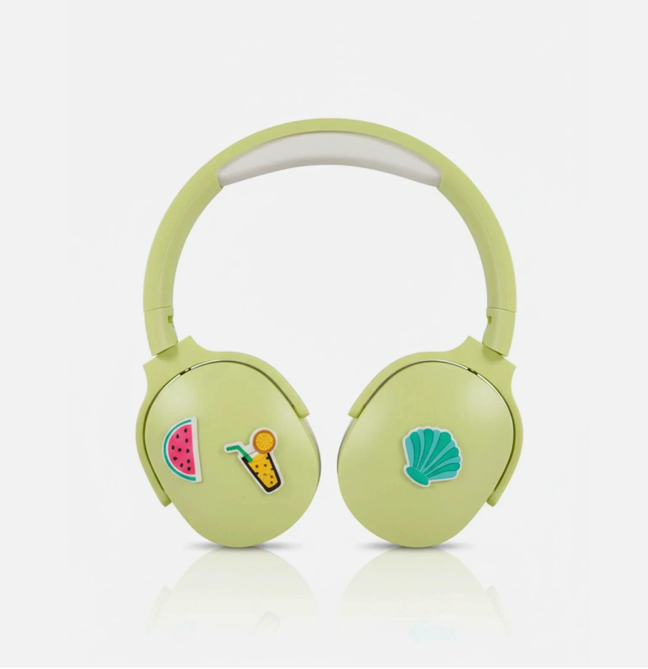 FF05 Charm Kids Wireless Bluetooth Headphones Green Watermelon Fruit Over-Ear