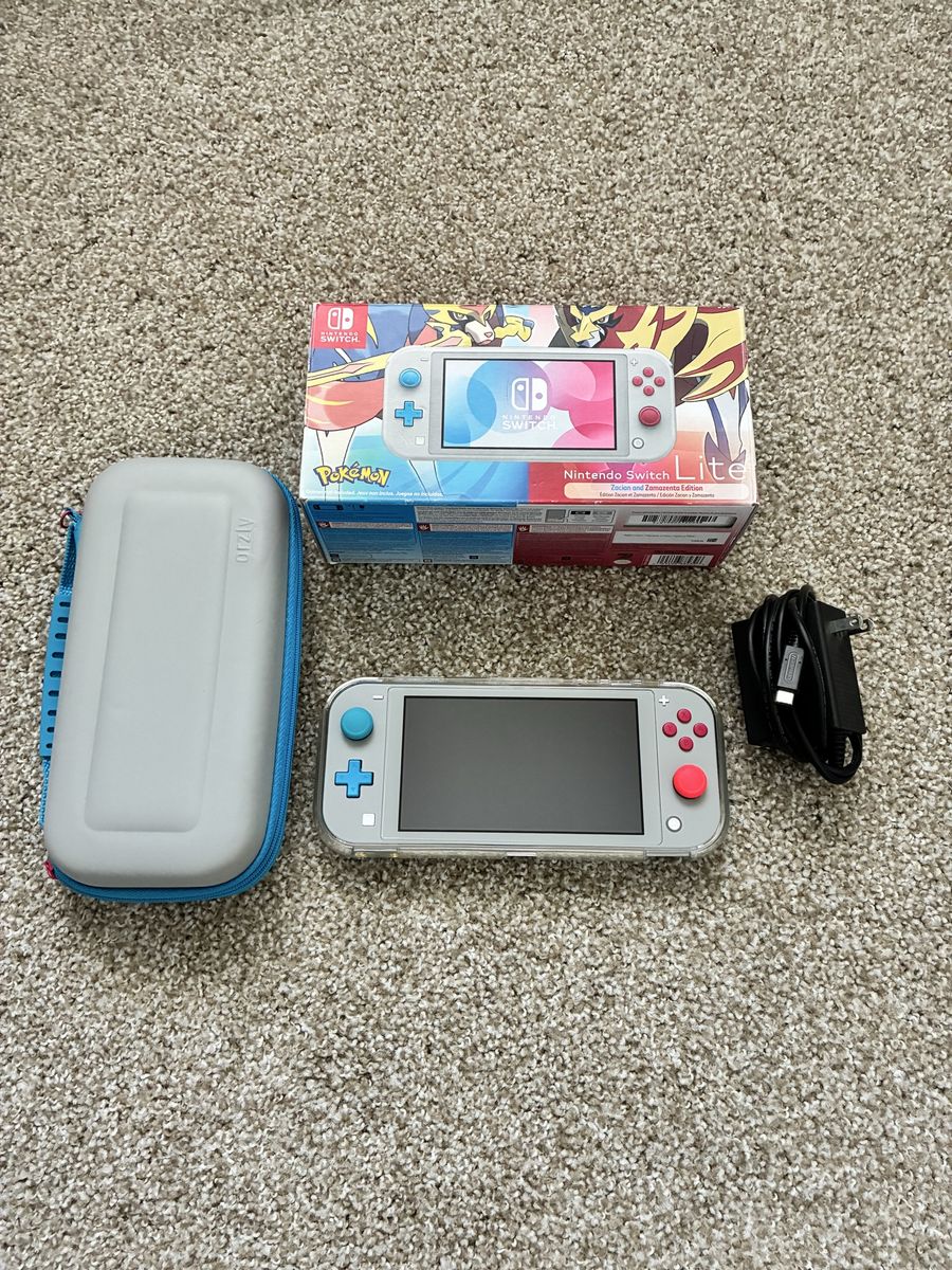 Nintendo Switch Lite Pokemon Zacian & Zamazenta Edition Console with Case & Charger
