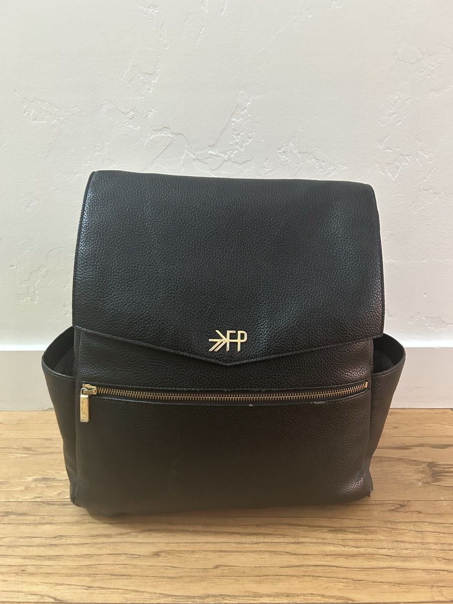 Freshly Picked Black Faux Leather Diaper Bag #1