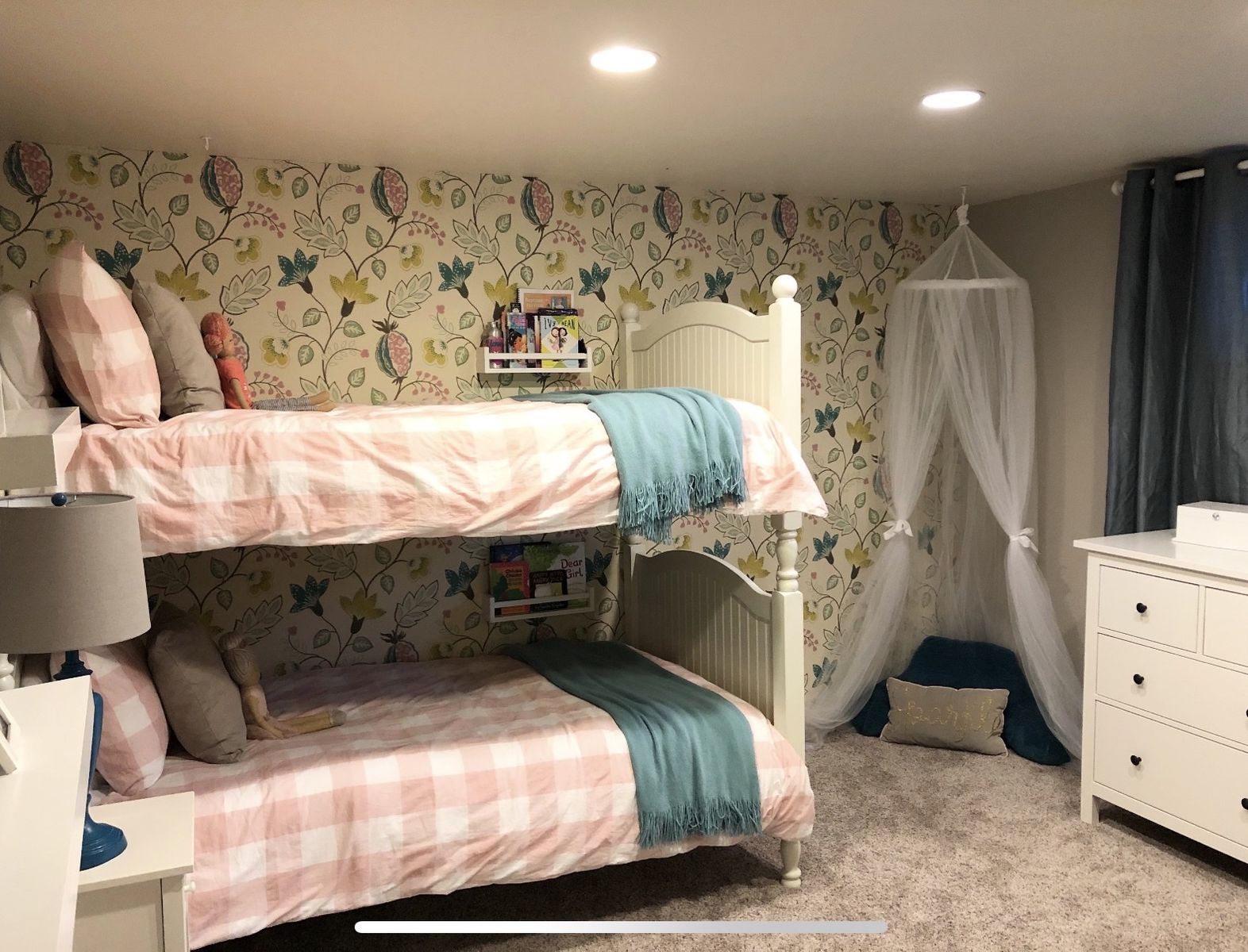 2 Pottery Barn matching twin beds convertible to bunk bed with ladder