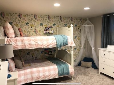 2 Pottery Barn matching twin beds convertible to bunk bed with ladder