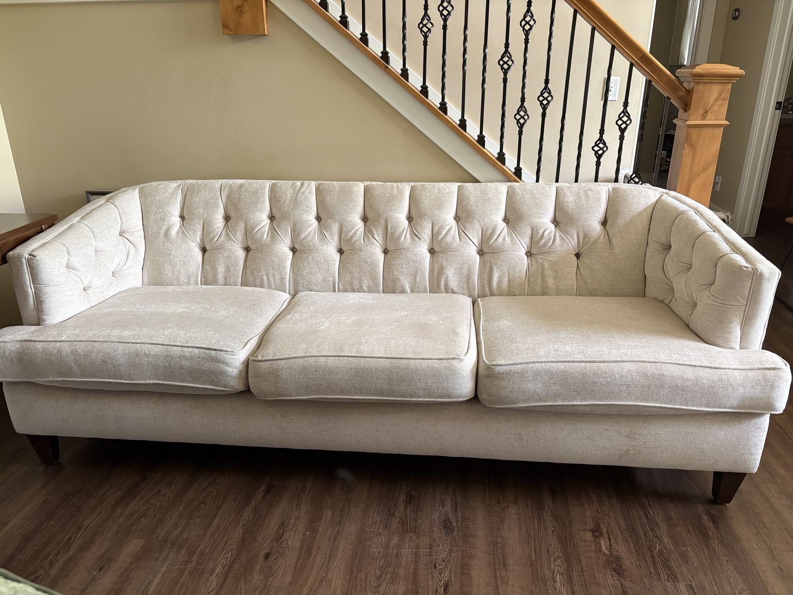 Ivory microfiber sofa