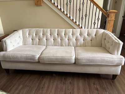 Ivory microfiber sofa