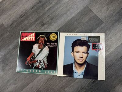 Jimmy Buffett & Rick Astley vinyl records