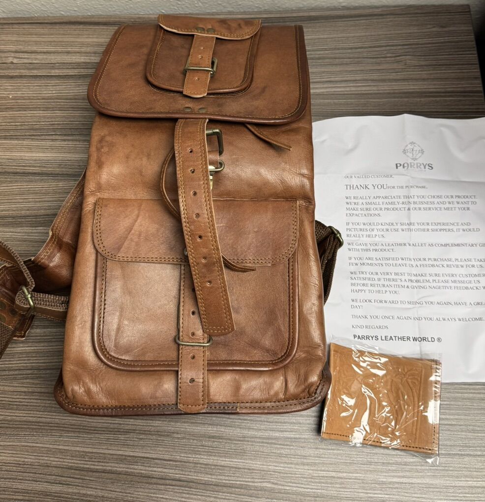 Brown Leather Backpack