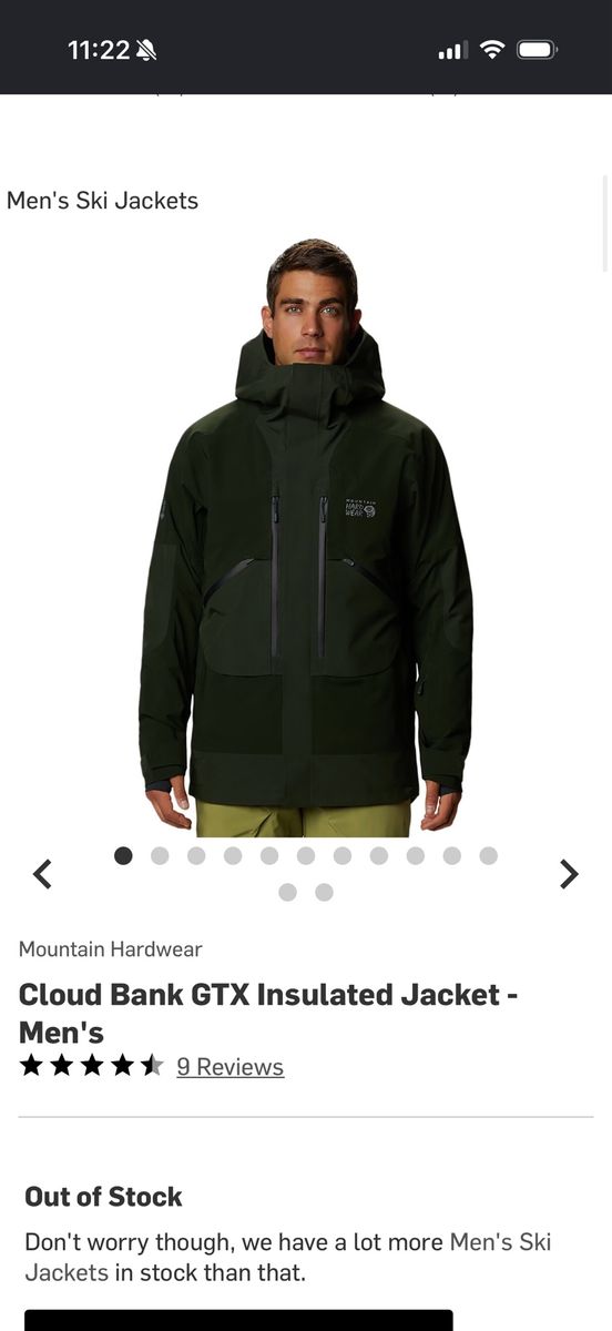 Mens XL Mountain Hardware Cloud Bank Gore-Tex Ski Jacket