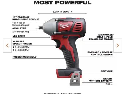 Milwaukee M18 3/8-Inch Compact Impact Wrench Tool Only (Model 2658-20)