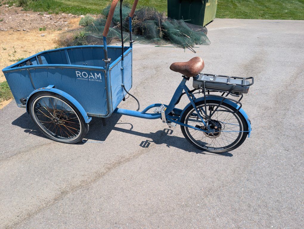 ROAM Electrics Blue Cargo Electric Bike - Unique Pedal-Assist Trike for Hauling