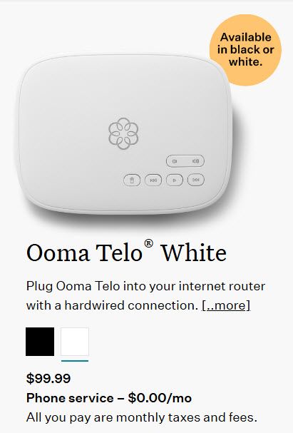 Ooma Telo (White) Phone System