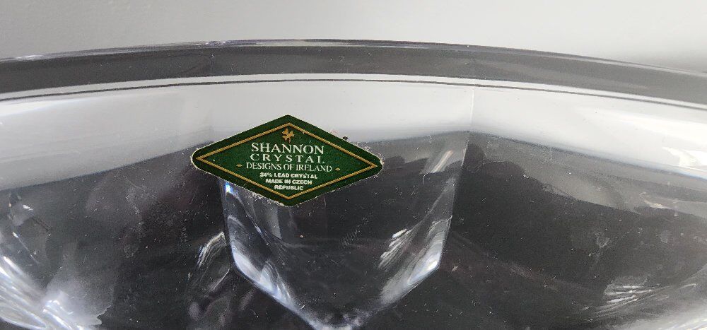 19" crystal serving bowl dish Shannon by Godinger
