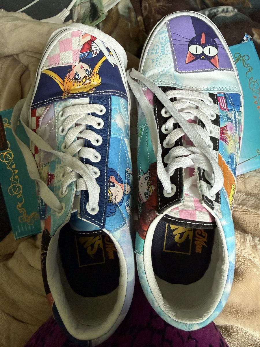 Sailor moon patch work vans
