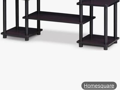 Furinno Turn-N-Tube Entertainment Center TV Stand Dark Walnut
