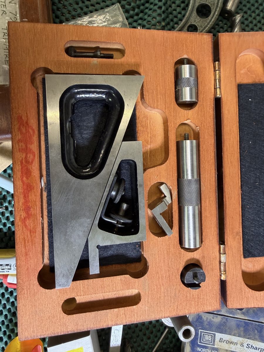 Vintage Starrett Precision Tool Set in Fitted Wooden Storage Case