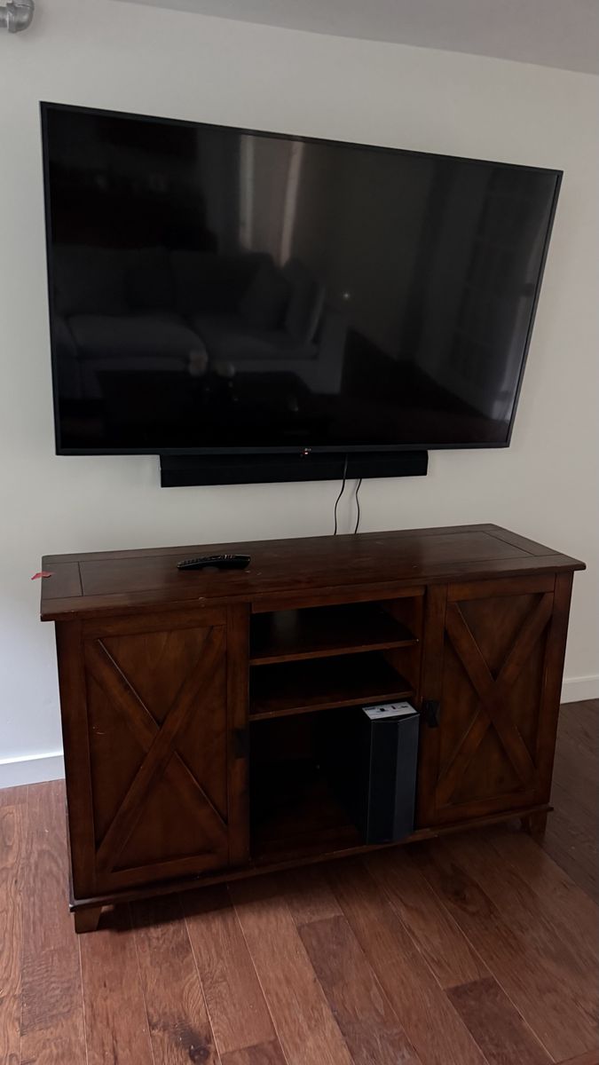 65” LG TV with Sound System and Entertainment Center