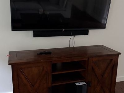 65” LG TV with Sound System and Entertainment Center