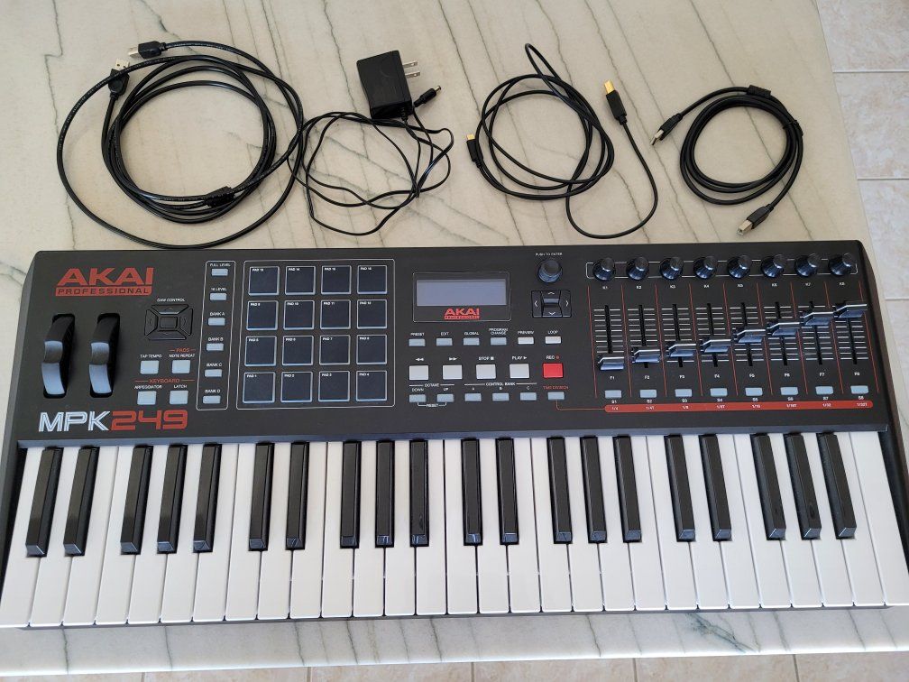 Akai Professional MPK249 MIDI Keyboard Controller - 49 Semi-Weighted Keys, Pads & Faders