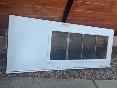 White Entry Door with Glass Insert - Used Good Condition