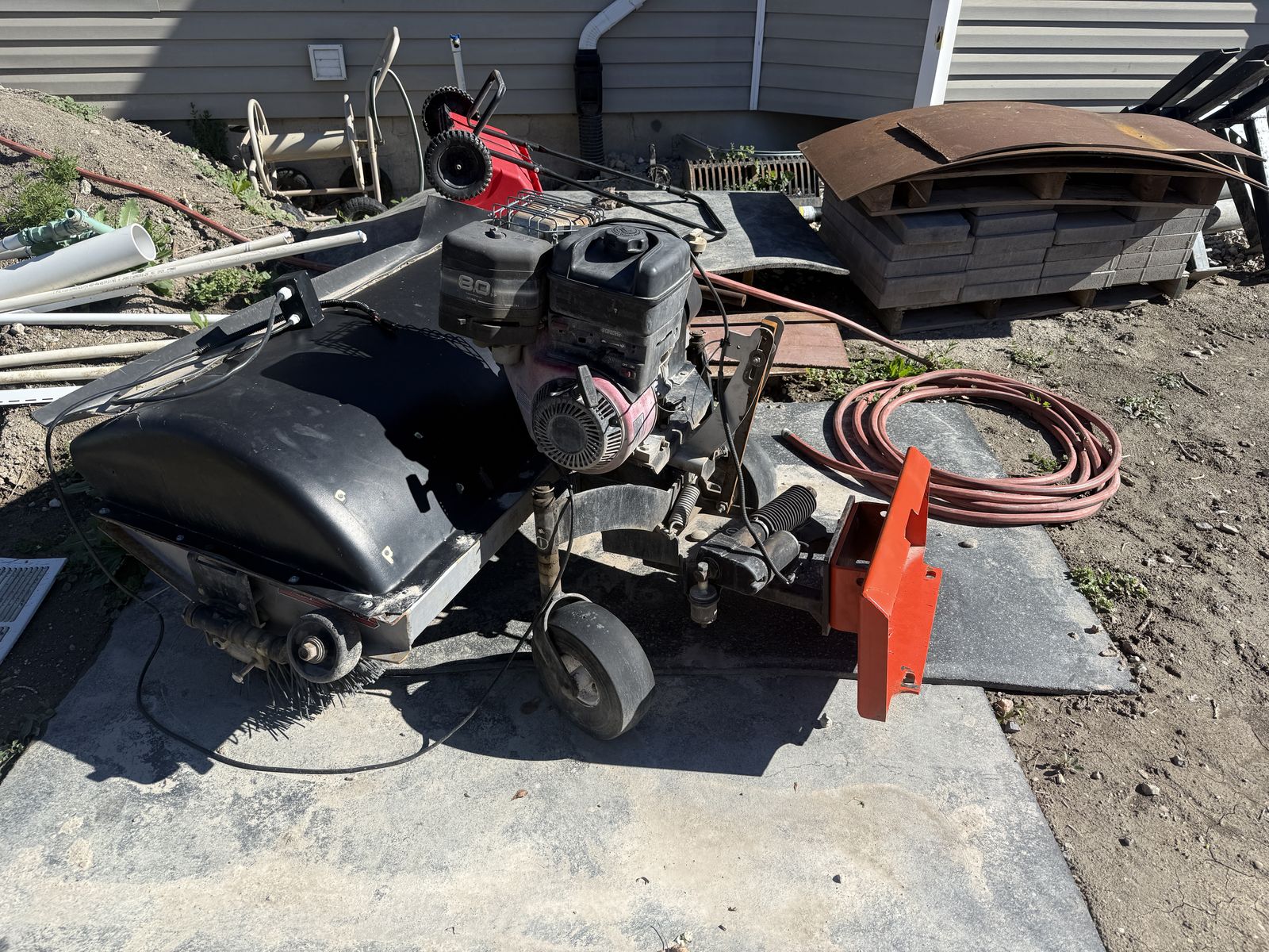 Mini Skid Steer Sweeper – Self Powered (No Aux Hydraulics Needed)