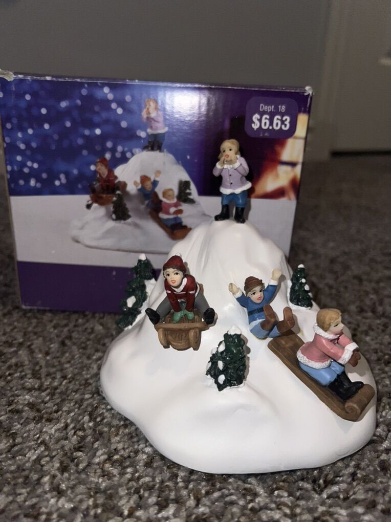 Country charm sledding Hill Village accessory