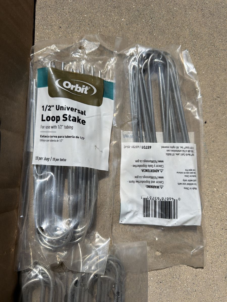 Artificial turf stakes  orbit, half-inch universal loop stakes could also be used with half inch tubing
