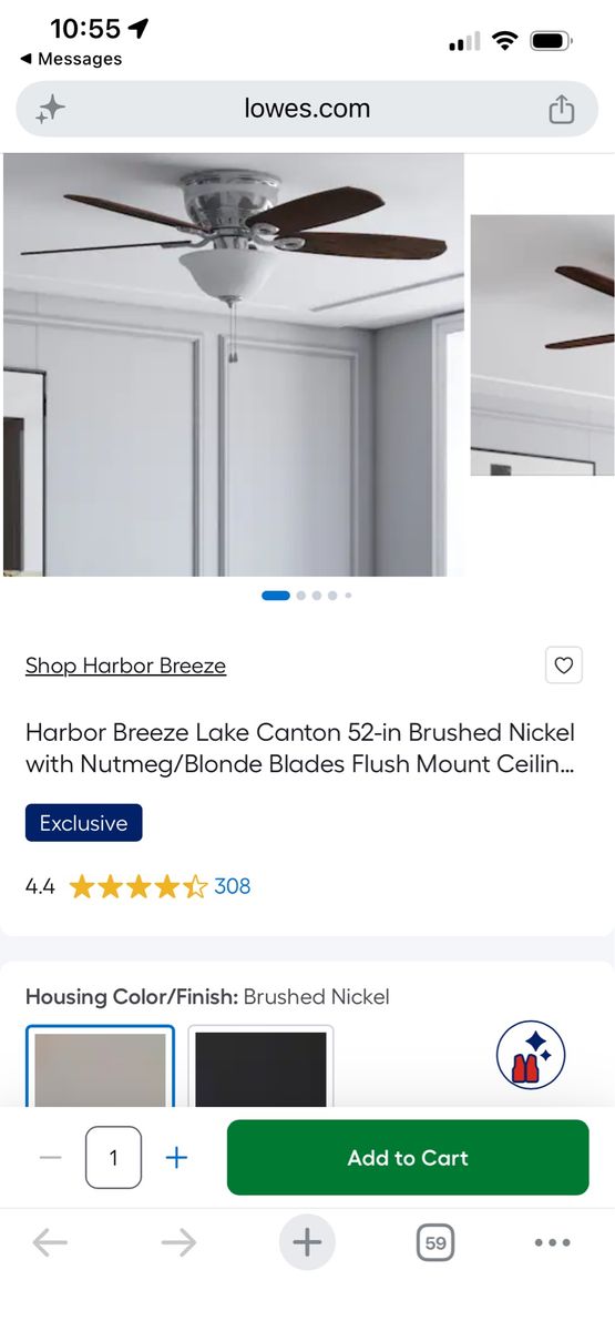 Harbor Breeze Lake Cantan 52 inch ceiling fan