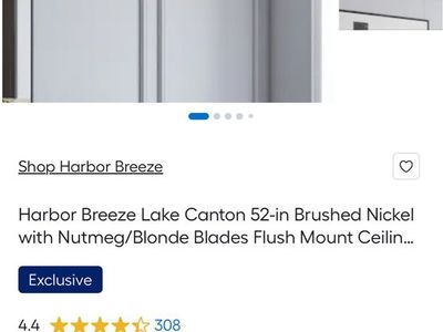 Harbor Breeze Lake Cantan 52 inch ceiling fan