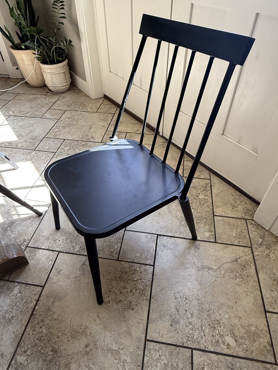 Set of 6 Black Dining Chairs – Wood