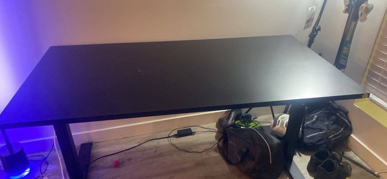Black Standing Desk - Height Adjustable for Home Office or Gaming