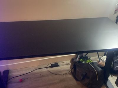 Black Standing Desk - Height Adjustable for Home Office or Gaming