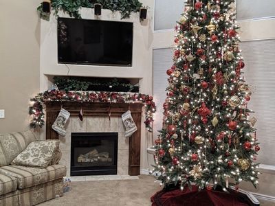 Holiday Time 12-Ft Pre-Lit Christmas Tree Slim Quick Set Pine Clear Lights