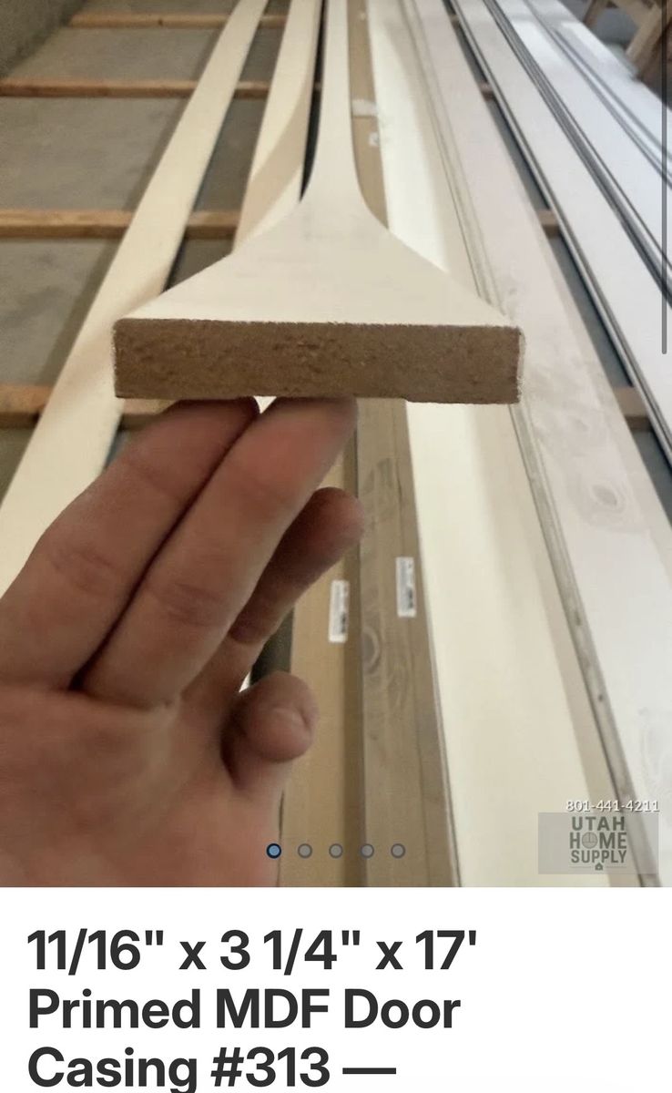 11/16" x 3 1/4" x 17' Primed MDF Door Casing #313 Bullnose