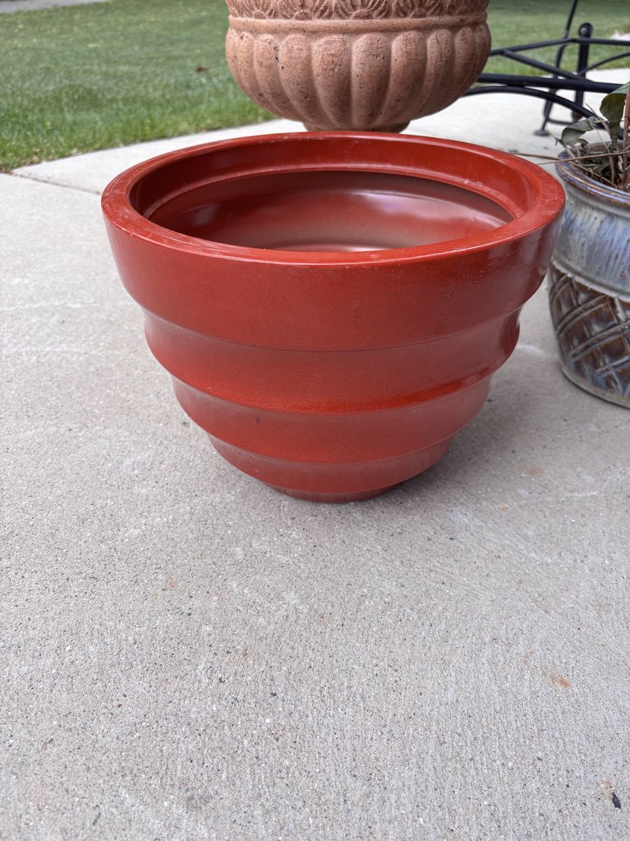 Cool Orange Lightweight Planter Pot 12” wide