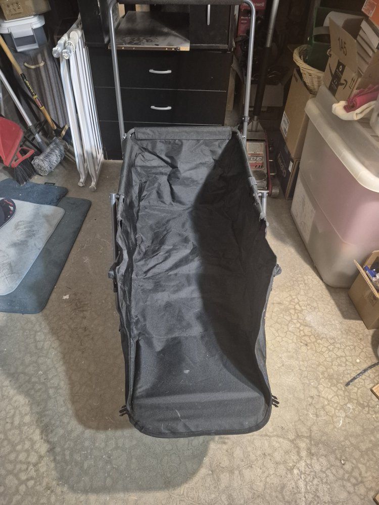 Extra Large! Collapsible Black Utility Wagon Cart with Extendable Handle.