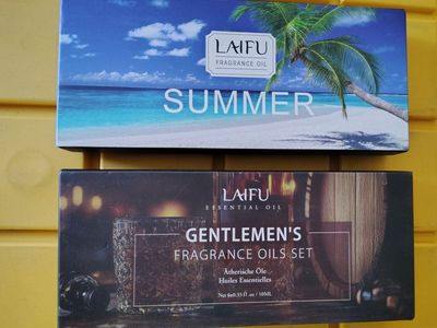 LAIFU Fragrance Oils Sets Gentleman's and Summer (6x Fl. Oz / 10ML Each Box) Essential Aromatherapy Oils NEW