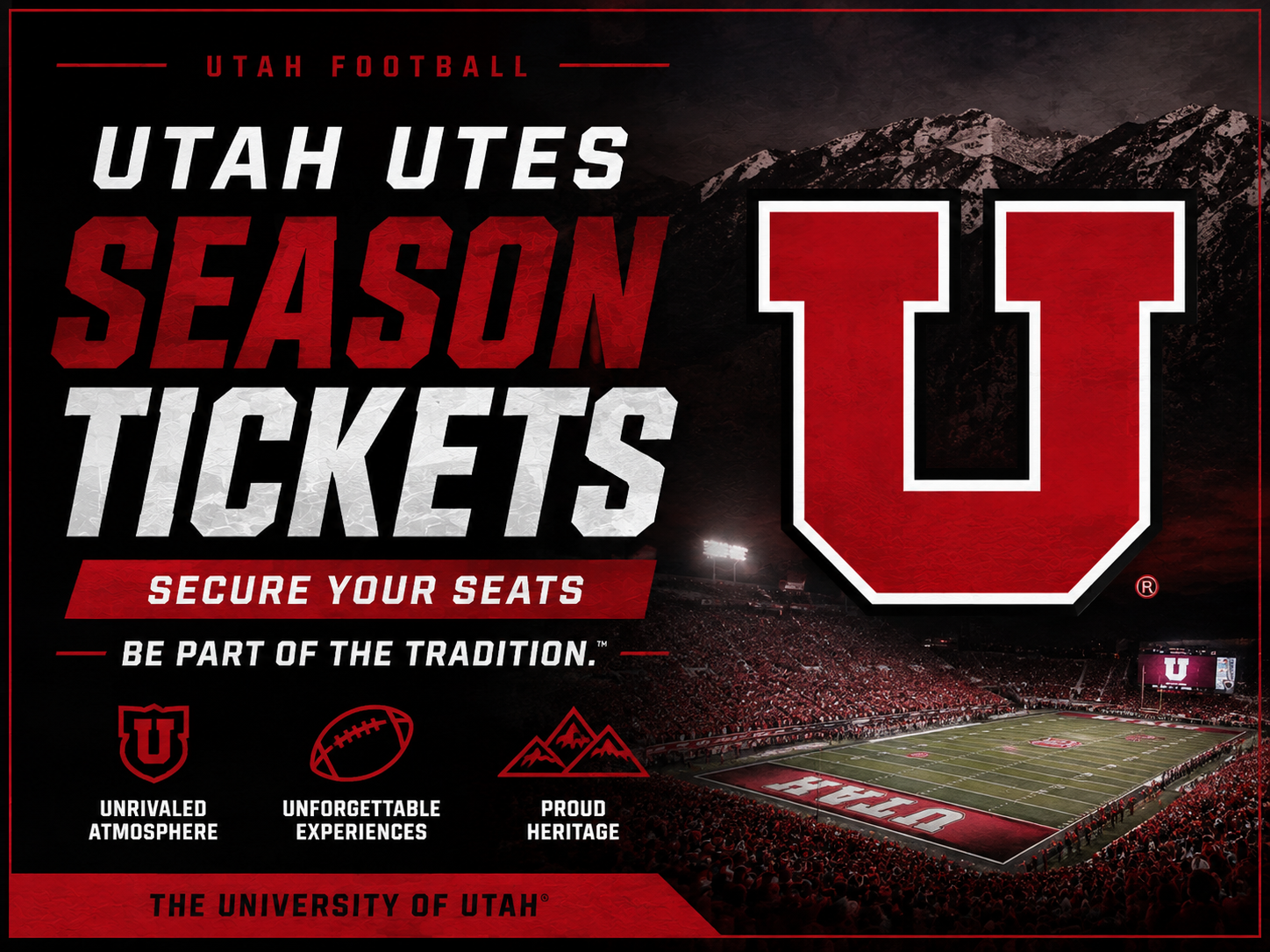 Utah Utes Football Season Tickets - 5 Available