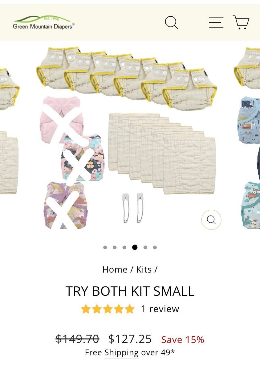 Cloth Diaper Try It Kit- Size Small, Used Great Condition