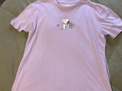 Peanuts Snoopy Purple Shirt- Women's Medium
