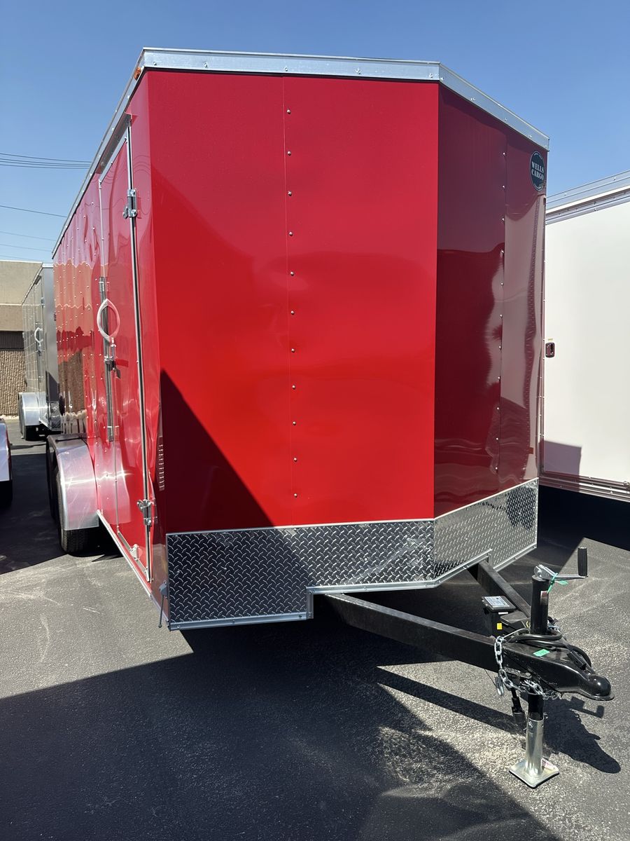 2026 Wells Cargo 7x16 Enclosed Trailer (Red)