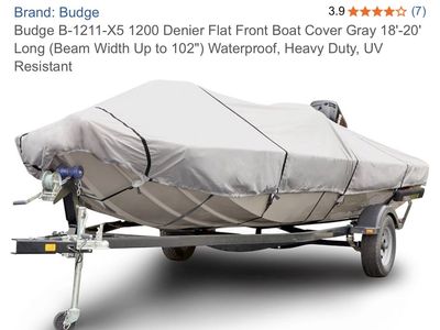 Budge B-1211-X5 Heavy Duty 1200 Denier Waterproof Boat Cover Gray 18'-20'
