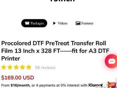 Pro colored DTF film roll