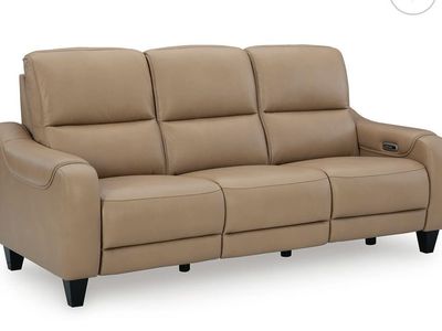 Mosswell - Power RecliningLeather Sofa With Adj Headrest - new