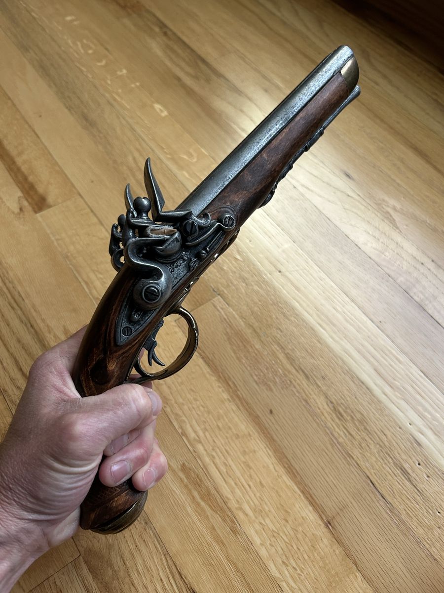Reproduction flintlock pistol